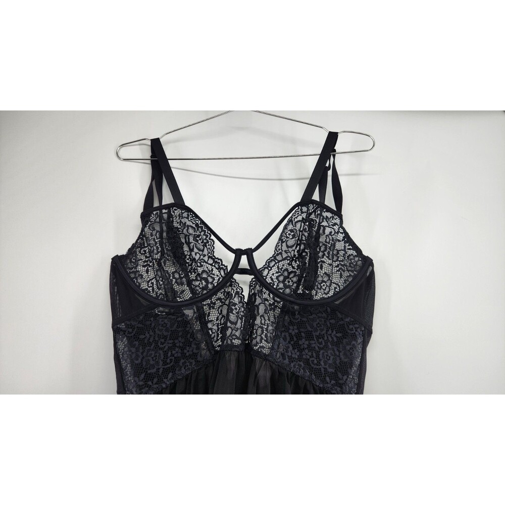Adore Me Women's‎ 2X Jet Black Rae Babydoll Lingerie Sleepwear NWT - Picture 2 of 9